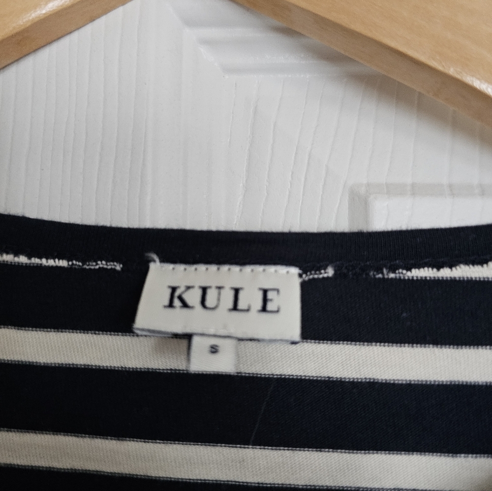Kule - Stripe Tee Dress Navy/Cream Size Small - Picture 5 of 8